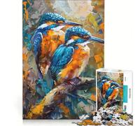 Jigsaw Puzzles 1000 Piece for Adults Two Kingfishers on The Branch Brain Teaser Game Stress Reliever Every Piece Is Unique 38x26cm
