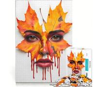 Jigsaw Puzzles 1000 Piece for Adults Two Orange Leaves Dripping Brain Teaser Game Stress Reliever Every Piece Is Unique 38x52cm