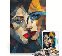 Jigsaw Puzzles 1000 Piece for Adults Two People One with Red Lips Brain Teaser Game Stress Reliever Every Piece Is Unique 38x26cm