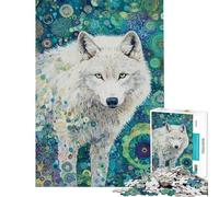Jigsaw Puzzles 1000 Piece for Adults Whisper of The White Wolf 1000 Jigsaw Puzzle Toy Wall Decor Birthday Gifts for The Whole Family (Size 38x26cm)