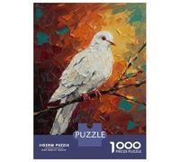 Jigsaw Puzzles 1000 Piece for Adults White Dove on Branch Oil Painting Jigsaw for Adults Toy Wall Decor Home Decoration Challenging To Complete 38x26cm/1000pcs