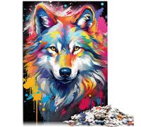 Jigsaw Puzzles 1000 Piece for Adults wolf Cartoon Jigsaw Puzzle 26x38cm Enhance love between couples for for teenager Age 14 and Up