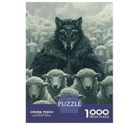Jigsaw Puzzles 1000 Piece for Adults Wolf Mask Sheep Leader Puzzle for Adults Family Games Enhance Memory Educational Challenge 52x38cm/1000pcs