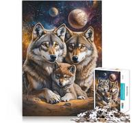 Jigsaw Puzzles 1000 Piece for Adults Wolf on the planet Made of cardboard for and 14 years and over family fun games great size:26x38cm/10.24x14.96inch