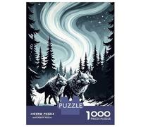 Jigsaw Puzzles 1000 Piece for Adults Wolves Winter Forest Landscape Puzzle for Adults DIY Toys Staycation Kill Time Educational Challenge 38x26cm/1000pcs