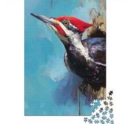 Jigsaw Puzzles 1000 Piece for Adults Woodpecker Bird Painting Art Puzzles for Adults Brain Teaser Game Difficult Hard Educational Challenge 52x38cm/1000pcs
