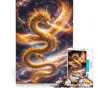 Jigsaw Puzzles 1000 Piece for Adults Yellow Dragon Dancing Brain Teaser Game Stress Reliever Every Piece Is Unique 38x26cm