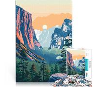 Jigsaw Puzzles 1000 Piece for Adults Yosemite Forest Mountain Quizspiel eignet sich ideal als Geschenk für die ganze Familie52x38cm