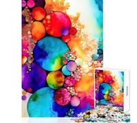 Jigsaw Puzzles 1000 Piece for Teenagers Abstract Colorful Circles Home Decoration Toys Birthday Gift Impossible Game Artists' Collection, Fine Arts Size 38x26cm