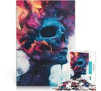 Jigsaw Puzzles 1000 Piece for teenagers Abstract Skull with Colorful Swirls Decompressing Intellectual Educational Toy 26x38cm Gifts Ideas for Age 14+