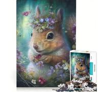 Jigsaw Puzzles 1000 Piece for Teenagers Adorable Little Squirrel, Fun Games, Challenging To Complete, Deal As Gifts for The Whole Family 50x75cm