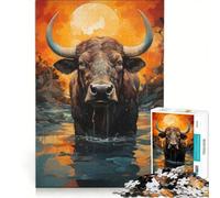 Jigsaw Puzzles 1000 Piece for Teenagers African Buffalo, Fun Games, Challenging To Complete, Deal As Gifts for The Whole Family 50x75cm