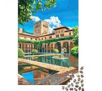Jigsaw Puzzles 1000 Piece for Teenagers Alhambra Palace Garden Puzzles for Adults Fun Games Analysis And Logic Educational Challenge 38x26cm/1000pcs