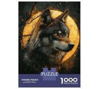 Jigsaw Puzzles 1000 Piece for Teenagers Alpha Wolf Under Full Moon Puzzles for Adults Fun Games Analysis And Logic Educational Challenge 38x26cm/1000pcs