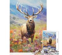 Jigsaw Puzzles 1000 Piece for Teenagers American Elk Fun Group Bonding Activity Indoors Memorable Festive Present Option (38x52cm)