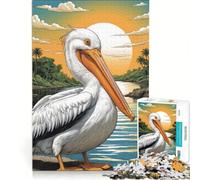 Jigsaw Puzzles 1000 Piece for Teenagers American White Pelican, Fun Games, Challenging To Complete, Deal As Gifts for The Whole Family 38x26cm