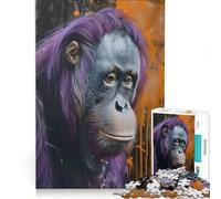Jigsaw Puzzles 1000 Piece for Teenagers An Orangutan in Purple, Fun Games, Challenging To Complete, Deal As Gifts for The Whole Family 38x52cm