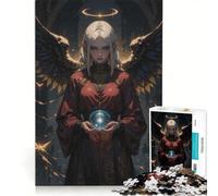 Jigsaw Puzzles 1000 Piece for Teenagers Angelic Figure with Crystal Orb, Fun Games, Challenging To Complete, Deal As Gifts for The Whole Family 50x75cm
