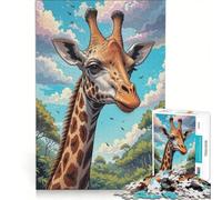 Jigsaw Puzzles 1000 Piece for Teenagers Animal Adorable Giraffe, Fun Games, Challenging To Complete, Deal As Gifts for The Whole Family 50x75cm