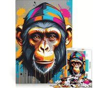 Jigsaw Puzzles 1000 Piece for Teenagers Animal Colorful Monkey, Fun Games, Challenging To Complete, Deal As Gifts for The Whole Family 38x52cm