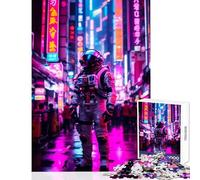 Jigsaw Puzzles 1000 Piece for Teenagers Astronaut in The City Educational Toy Great Gift for Games Practical Game Educational Challenge Size 50x75cm