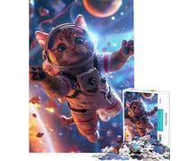 Jigsaw Puzzles 1000 Piece for Teenagers Astronaut Space Cat Toys Educational Games Brain Teaser Game for The Whole For Birthdays (Size 38x26cm)