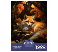 Jigsaw Puzzles 1000 Piece for Teenagers Autumn Fox Fantasy Art Print Teenager Puzzles Hands-on Game Improve Memory Gifts for Friends And Family 38x26cm/1000pcs