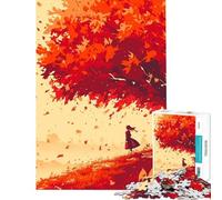 Jigsaw Puzzles 1000 Piece for Teenagers Autumn Leaves And Torii Gate Help The Brain Exercise Home Art Decor Practical Game for Ages 14 And over (38x52cm)
