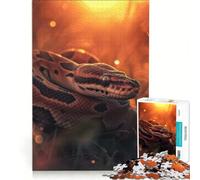 Jigsaw Puzzles 1000 Piece for Teenagers Ball Python in Sunset, Toy Wall Decor, Birthday Present, Suitable for Desktop Decoration 38x26cm