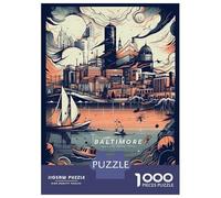 Jigsaw Puzzles 1000 Piece for Teenagers Baltimore Urban Landscape Jigsaw Puzzle Fun Games Perfect Decoration Gifts for Friends And Family 38x26cm/1000pcs