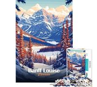 Jigsaw Puzzles 1000 Piece for Teenagers Banff Louise, Canada Jigsaw Puzzle Brain Teaser Game Difficult Challenge Challenging To Complete (Size 38x26cm)