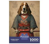Jigsaw Puzzles 1000 Piece for Teenagers Basset Hound The Samurai Jigsaws for Adults Anti-Stress Toys For Family Fun Gifts for Friends And Family 38x26cm/1000pcs