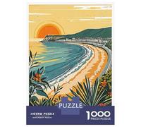 Jigsaw Puzzles 1000 Piece for Teenagers Beach Lawns Sunset Adult Puzzles Relax Games But Fun And Humorous Challenging To Complete 38x26cm/1000pcs