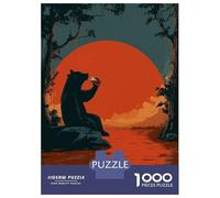 Jigsaw Puzzles 1000 Piece for Teenagers Bear Drinking Beer at Sunset Jigsaw Relax Games But Fun And Humorous Birthday Present, Gifts, 70x50cm/1000pcs