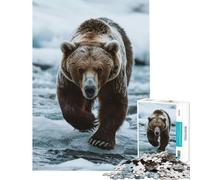 Jigsaw Puzzles 1000 Piece for Teenagers Bear Walking On Icy River Toys Educational Games Brain Teaser Game for The Whole For Birthdays (Size 75x50cm)
