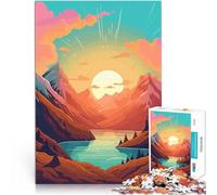 Jigsaw Puzzles 1000 Piece for teenagers Beautiful Valley Mountain Staycation Kill time is ideal as a gift for the whole family 26x38cm