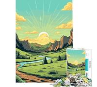 Jigsaw Puzzles 1000 Piece for Teenagers Beautiful Valley Mountain Toys Educational Games Brain Teaser Game for The Whole For Birthdays (Size 75x50cm)