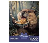 Jigsaw Puzzles 1000 Piece for Teenagers Beaver's Noodle Feast Teenager Puzzles Hands-on Game Wall Decoration Challenging To Complete 70x50cm/1000pcs