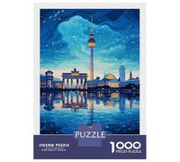 Jigsaw Puzzles 1000 Piece for Teenagers Berlin Skyline at Night Teenager Puzzles Hands-on Game Wall Decoration Challenging To Complete 38x26cm/1000pcs