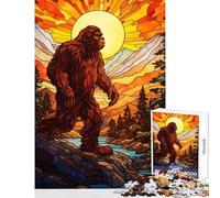 Jigsaw Puzzles 1000 Piece for Teenagers Bigfoot Stained Glass Practical Game Tough Challenge Educational Toy Every Piece Is Unique - (50x75cm)