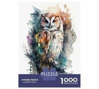 Jigsaw Puzzles 1000 Piece for Teenagers Bird Owl Watercolor Adult Puzzles Relax Games Pattern Assembly Great Gift for Gaming 38x26cm/1000pcs