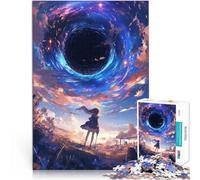 Jigsaw Puzzles 1000 Piece for teenagers Black Hole World Anime Präzisionsschnitt Die Liebe zwischen Paaren stärken52x38cm