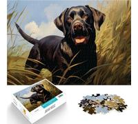 Jigsaw Puzzles 1000 Piece for teenagers Black Labrador Retriever in Tall Grass Lustige Spiele Kunstwerk Geschenk52x38cm