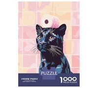 Jigsaw Puzzles 1000 Piece for Teenagers Black Panther with Toilet Paper Roll Puzzle for Adults Relax Games Home Decoration Educational Challenge 70x50cm/1000pcs