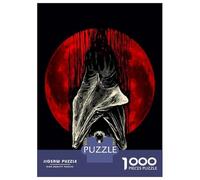 Jigsaw Puzzles 1000 Piece for Teenagers Blood Moon Bat Art Print Teenager Puzzles Hands-on Game Improve Memory Gifts for Friends And Family 38x26cm/1000pcs