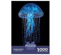 Jigsaw Puzzles 1000 Piece for Teenagers Blue Jellyfish Tentacles Teenager Puzzles Hands-on Game Wall Decoration Challenging To Complete 52x38cm/1000pcs