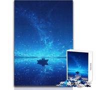 Jigsaw Puzzles 1000 Piece for Teenagers Boat Beneath The Night Sky Cozy And Calming Leisure Fun Seamless Fit High Precision Toy Size 38x52cm
