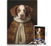 Jigsaw Puzzles 1000 Piece for Teenagers Brittany Spaniel The Pope Cozy And Calming Leisure Fun Seamless Fit High Precision Toy Size 38x26cm
