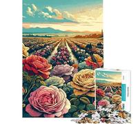 Jigsaw Puzzles 1000 Piece for Teenagers Bulgarian Rose Valley Jigsaw Puzzle Brain Teaser Game Difficult Challenge Challenging To Complete (Size 50x75cm)