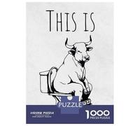 Jigsaw Puzzles 1000 Piece for Teenagers Bull Sitting on Toilet Puzzle for Adults Relax Games Home Decoration Educational Challenge 70x50cm/1000pcs